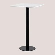 Hoge Vierkante Marmeren Bartafel (60x60 Cm) Rocher Wit Marmer & Zwart - Sklum