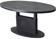 Primitivo lounge diningtafel ovaal 150x90xH51-72cm in hoogte verstelbaar aluminium antraciet