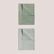 Set Van 2 Katoenen Keukenhanddoeken Gabrail Groene Lauerl - Sklum