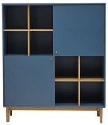 Tenzo Color Living Wandkast Met Deuren Blauw - 118.5x40x137.5cm.