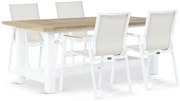 Tuinset 4 personen 200 cm Aluminium/textileen Wit Lifestyle Garden Furniture Fiora/Los