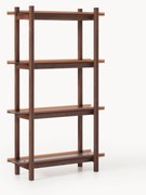 Grote eikenhouten wandrek Alex met glazen planken