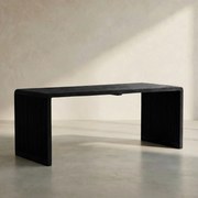 Salontafel Zwarte Latjes Teak - 96 X 40cm.