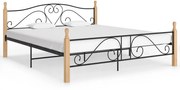 vidaXL Bedframe metaal zwart 180x200 cm