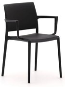 + 10% kassakorting | Dining tuinstoel | Forza Sile | Kunststof | Zwart | Stapelbaar | Kees Smit Tuinmeubelen