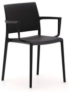 Dining tuinstoel | Forza  Sile | Kunststof | Zwart | Stapelbaar | Kees Smit Tuinmeubelen