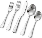 VEVOR 30-delige bestekset van roestvrij staal voor levensmiddelen, spiegelgepolijst servies, vaatwasserbestendig keukenservies, servies voor 6 personen, inclusief mes, vork en lepel