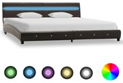 vidaXL Bedframe met LED kunstleer grijs 180x200 cm