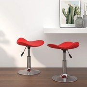 vidaXL Eetkamerstoelen 2 st verchroomd staal en kunstleer rood