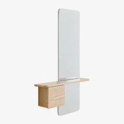 Ontvangstconsole 80x120 Cm In Mdf Met Varna-spiegel Natuurlijk - Sklum