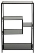 Kare Design Loft Smal Laag Wandrek Staal Met Glas Zwart - 60x30x100cm.
