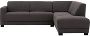 Goossens Zitmeubel My Style donkergrijs, stof, 2,5-zits, stijlvol landelijk met chaise longue rechts