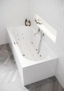 Riho Carolina bubbelbad 180x80cm wit glans met touchbediening, 6 + 4 + 2 hydrojets en 11 aerojets