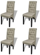 vidaXL Eetkamerstoelen 4 st stof beige