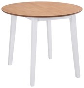 vidaXL Eettafel inklapbaar rond MDF wit