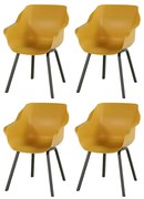 Set van 4 - Hartman Sophie Element dining armstoel - Curry yellow