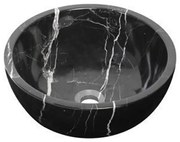 Plieger Round waskom - 38x38x13.6cm - marmer zwart washbasin 38 marble black