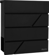 Practo Garden brievenbus Bordeaux - mat zwart - met sleutelslot