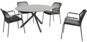 Barista Locarno dining tuinset 130 cm rond 5 delig HPL latte Taste 4SO