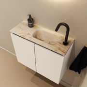 Mondiaz Ture DLux toiletmeubel 60cm talc met wastafel frappe rechts met kraangat