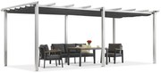 Barbados terraspergola 3x6 m Garden Point wit-antraciet