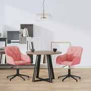 vidaXL Eetkamerstoelen draaibaar 2 st fluweel roze