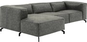 Goossens Bank Calvin grijs, micro leer, 3-zits, modern design
