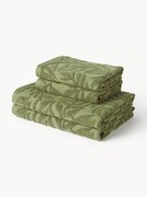 High-Low handdoekenset Leaf, in verschillende setgroottes