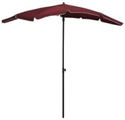 vidaXL Parasol met paal 200x130 cm bordeauxrood