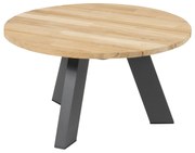 Cosmic loungetafel teak rond 65x35 cm slate antraciet