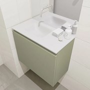 Mondiaz Olan 60cm toiletmeubel army met wastafel talc links geen kraangat