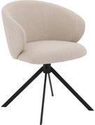 Goossens Stoel Noomi beige stof met armleuning,