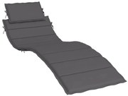 vidaXL Ligbedkussen 186x58x3 cm antracietkleurig