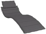 vidaXL Ligbedkussen 186x58x3 cm antracietkleurig