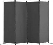 VEVOR Room Divider 4-delige vouwwand, opvouwbaar privacyscherm voor kantoor, slaapkamer, eetkamer, studeerkamer, balkon, vrijstaande roomdivider (56 x 45 x 172,5 cm), grijs