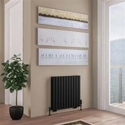 Eastbrook Tunstall dubbele radiator 65x60cm 1010W zwart mat