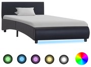 vidaXL Bedframe met LED kunstleer zwart 100x200 cm