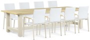Tuinset 8 personen 300 cm Aluminium/textileen Taupe Lifestyle Garden Furniture Brandon/San