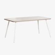 Rechthoekige Eettafel 160x90 Cm In Glas Arhiza Naakt Beige - Sklum