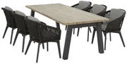 4 Seasons Outdoor Belize dining set met Derby tafel 240 cm  Tuinset    houtkleur weerbestendig