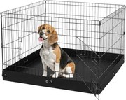 VEVOR Hondenren, 4 stuks panelen van 610 x 910 mm, opvouwbare metalen ren, hondenhek met deur en vloerbedekking van 600D Oxford-stof, ideaal voor honden, katten en andere kleine dieren