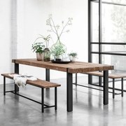 DTP Home Timeless Beam Robuuste Eettafel Teakhout 275cm - 275 X 100cm.