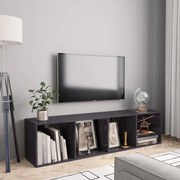 vidaXL Boekenkast/tv-meubel 143x30x36 cm hoogglans grijs