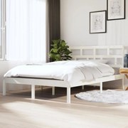 vidaXL Bedframe massief hout wit 135x190 cm 4FT6 Double