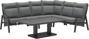 Caribbean verstelbare hoek loungeset 5 delig aluminium antraciet