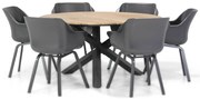 Tuinset Ronde Tuintafel 6 personen 150 cm Kunststof Grijs Hartman Sophie