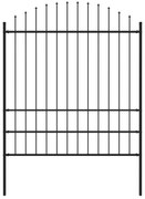 vidaXL Tuinhek met speren bovenkant (1,75-2)x1,7 m staal zwart