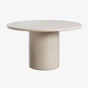 Ronde Eettafel In Mdf (ø130 Cm) Rodeo Tapioca Beige & Ø130 Cm - Sklum