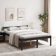 vidaXL Bedframe massief grenenhout zwart 135x190 cm 4FT6 double