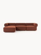 Modulaire bank Anton (4-zits) met poef (links/rechts) van bouclé